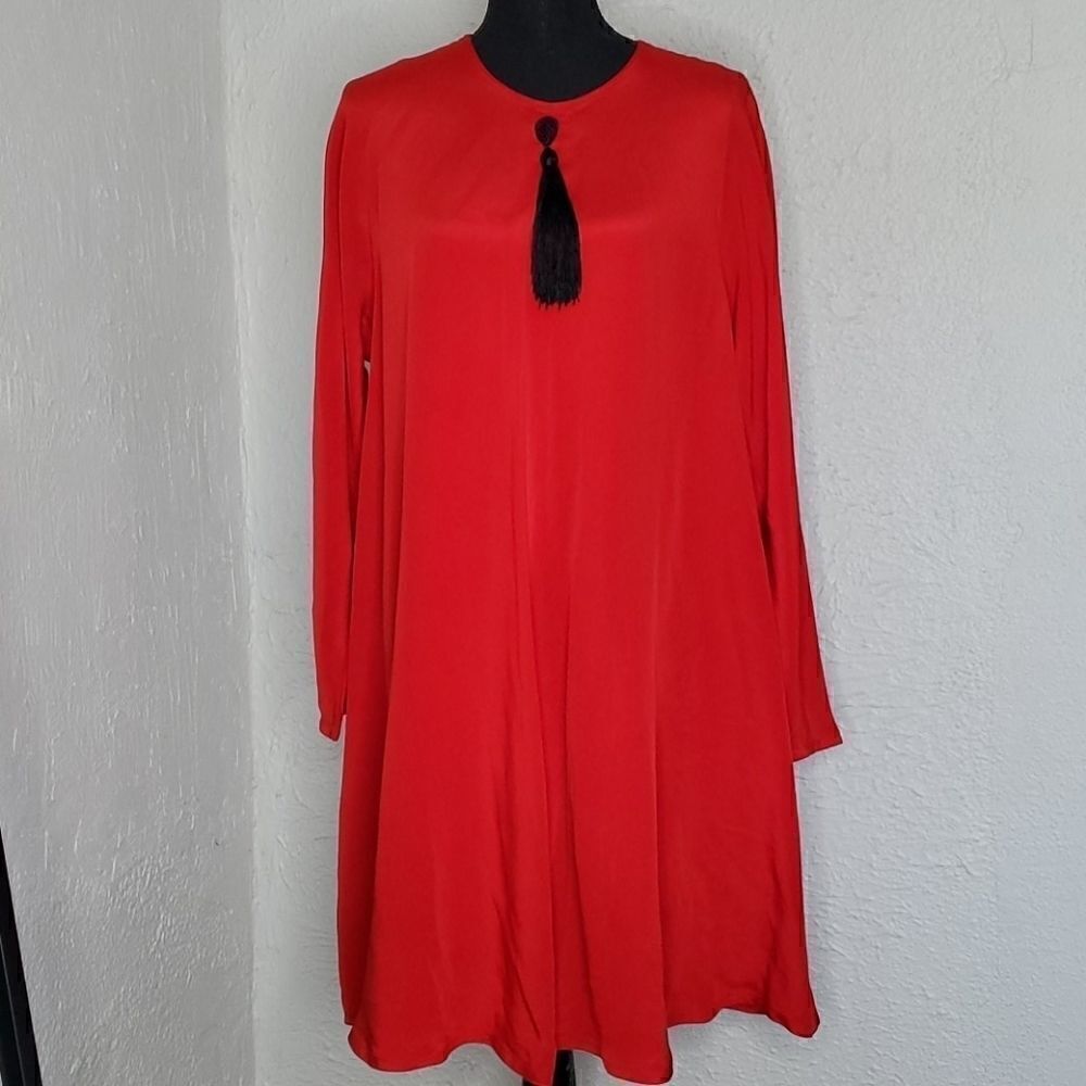 Geoffrey Beene | Long Sleeve Tassel Dress